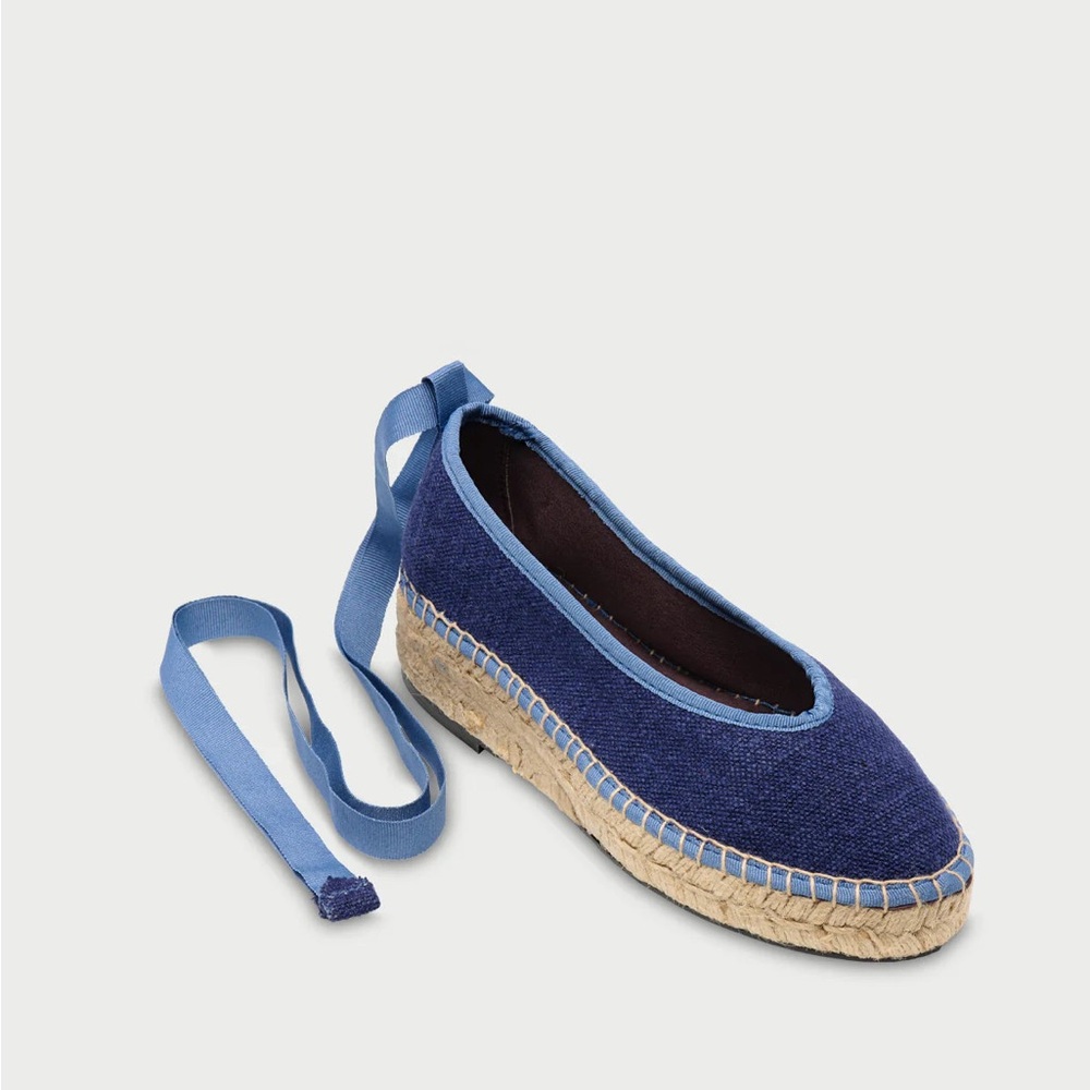 Flabelus Blue Tie Up Espadrilles